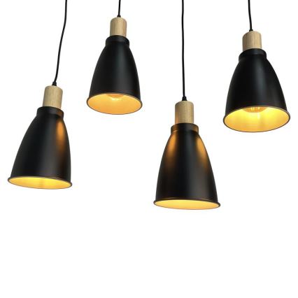 Luster na sajli 4xE27/60W/230V crno
