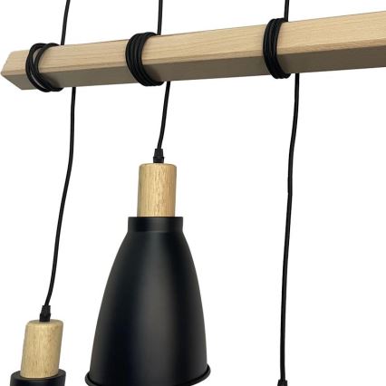 Luster na sajli 4xE27/60W/230V crno