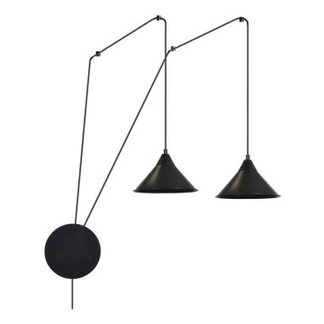Luster na sajli ABRAMO 2xE27/15W/230V crno