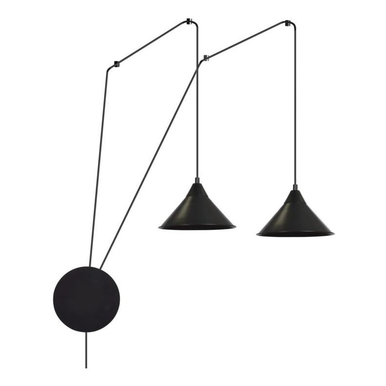 Luster na sajli ABRAMO 2xE27/15W/230V crno