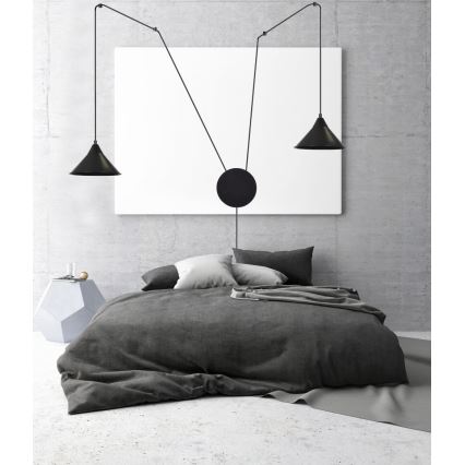 Luster na sajli ABRAMO 2xE27/15W/230V crno