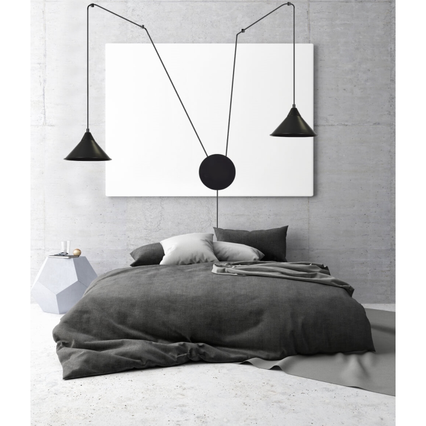 Luster na sajli ABRAMO 2xE27/15W/230V crno