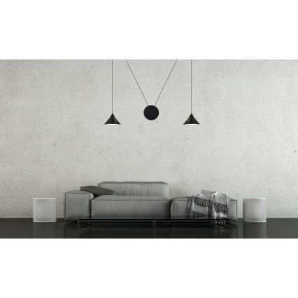 Luster na sajli ABRAMO 2xE27/15W/230V crno
