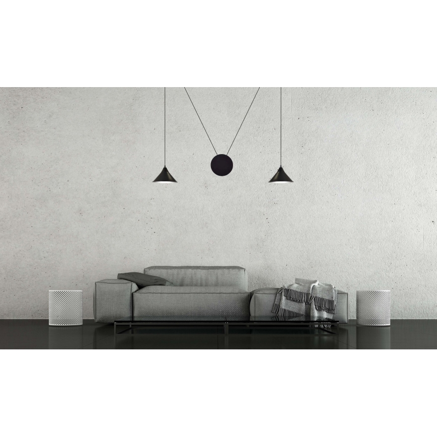Luster na sajli ABRAMO 2xE27/15W/230V crno