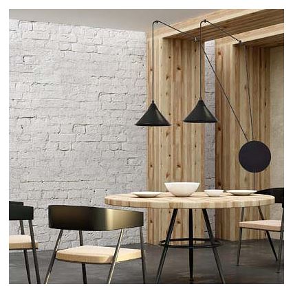 Luster na sajli ABRAMO 2xE27/15W/230V crno