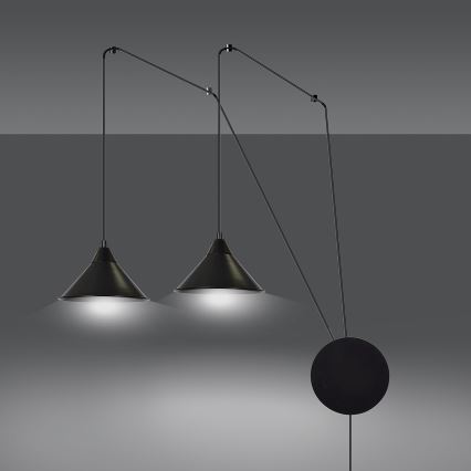 Luster na sajli ABRAMO 2xE27/15W/230V crno