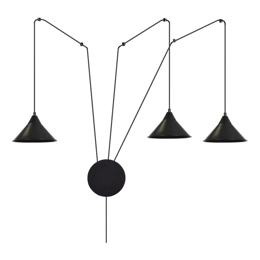 Luster na sajli ABRAMO 3xE27/15W/230V crno