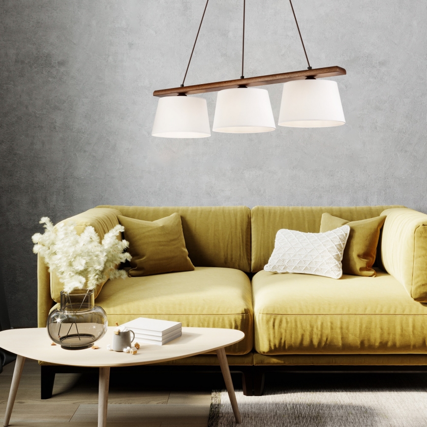 Luster na sajli AIDA 3xE27/60W/230V orah - FSC sertifikovano