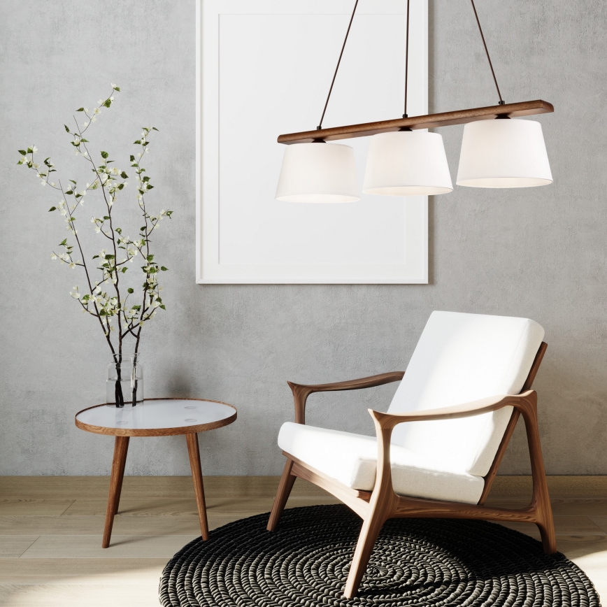 Luster na sajli AIDA 3xE27/60W/230V orah - FSC sertifikovano