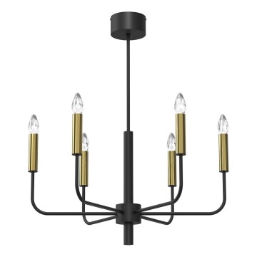 Luster na sajli AKASYA 6xE14/15W/230V crno/zlatna