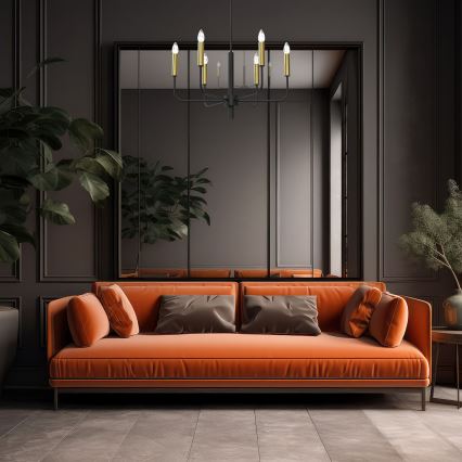 Luster na sajli AKASYA 6xE14/15W/230V crno/zlatna