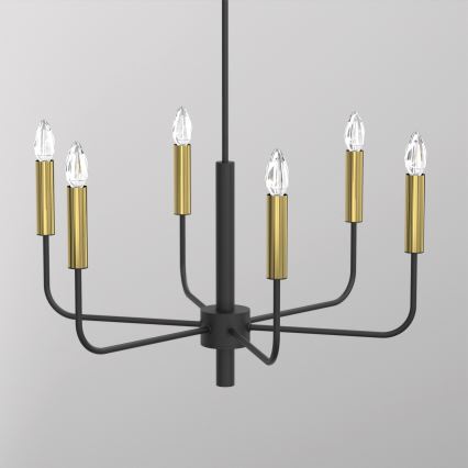Luster na sajli AKASYA 6xE14/15W/230V crno/zlatna