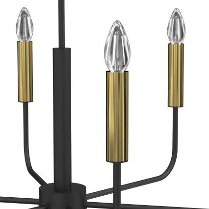Luster na sajli AKASYA 6xE14/15W/230V crno/zlatna