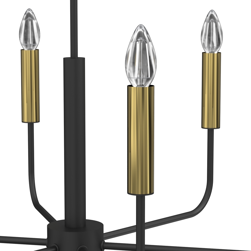 Luster na sajli AKASYA 6xE14/15W/230V crno/zlatna