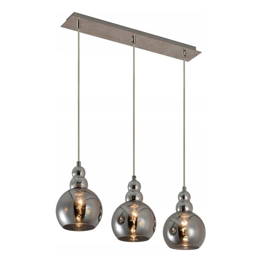 Luster na sajli AKSO 3xE14/40W/230V mat krom