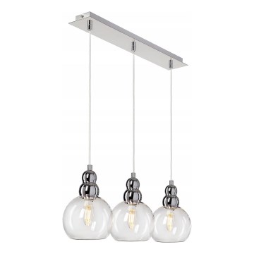 Luster na sajli AKSO 3xE14/40W/230V srebrno