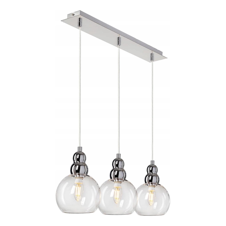 Luster na sajli AKSO 3xE14/40W/230V srebrno