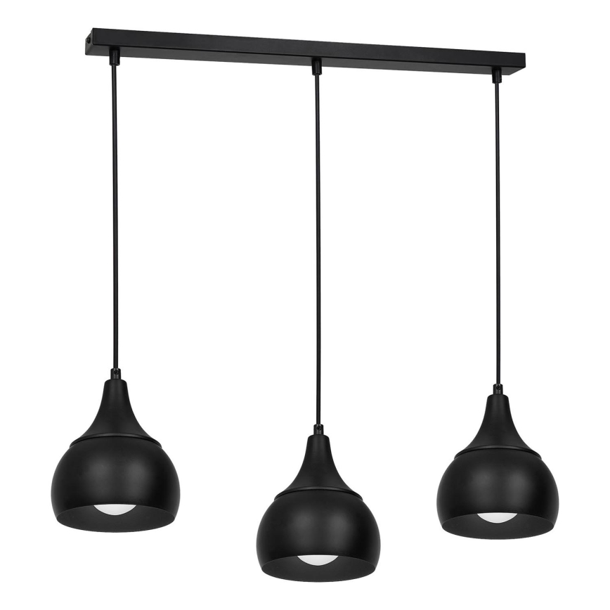Luster na sajli AKTAN 3xE27/60W/230V crno