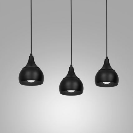 Luster na sajli AKTAN 3xE27/60W/230V crno