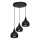 Luster na sajli AKTAN 3xE27/60W/230V crno okrugli