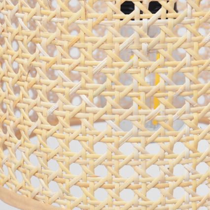 Luster na sajli ALBA 1x E27/15W/230V, prečnik 20 cm, ratan/crna