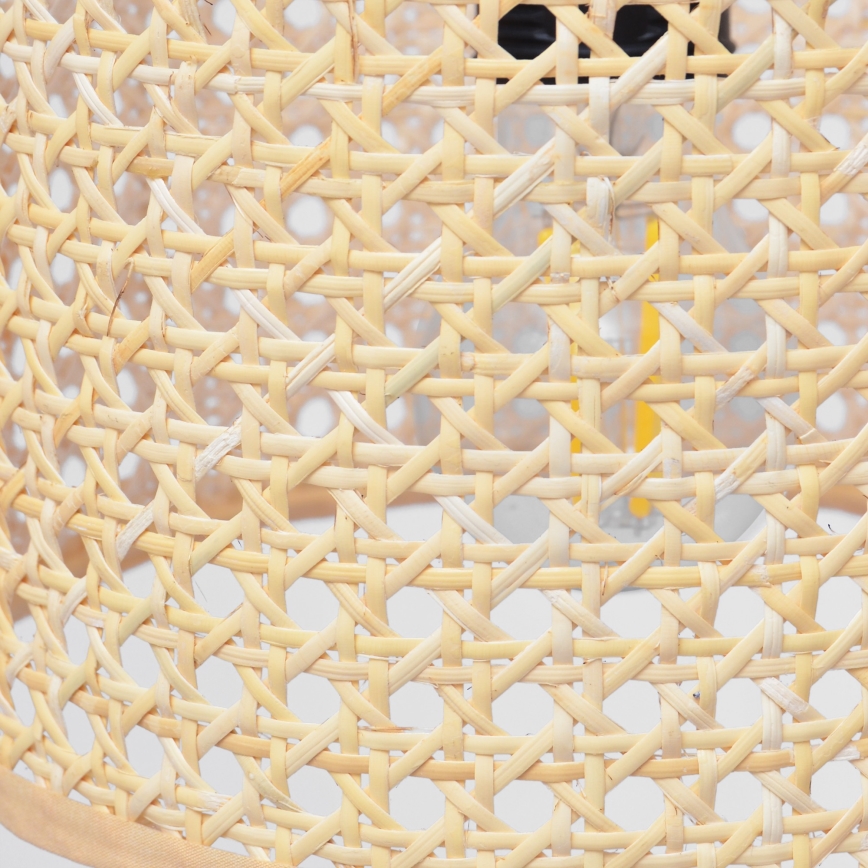 Luster na sajli ALBA 1x E27/15W/230V, prečnik 20 cm, ratan/crna