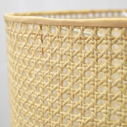 Luster na sajli ALBA 1x E27/15W/230V, prečnik 20 cm, ratan/crna