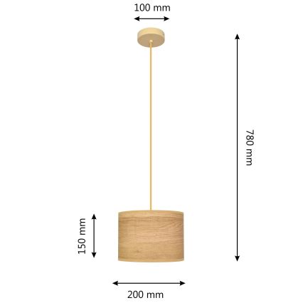 Luster na sajli ALBA 1xE27/15W/230V pr. 20 cm braon