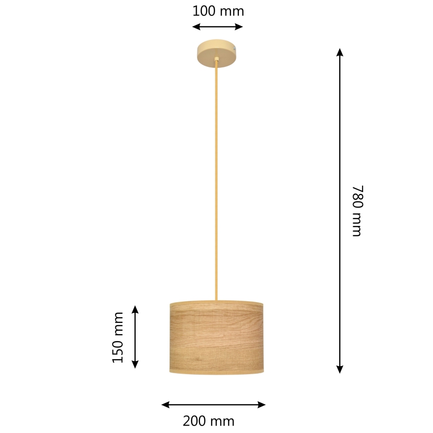 Luster na sajli ALBA 1xE27/15W/230V pr. 20 cm braon