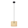 Luster na sajli ALBA 1xE27/15W/230V pr. 20 cm ratan/crno