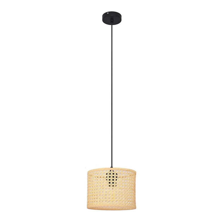 Luster na sajli ALBA 1xE27/15W/230V pr. 20 cm ratan/crno