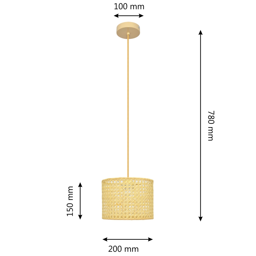 Luster na sajli ALBA 1xE27/15W/230V pr. 20 cm ratan