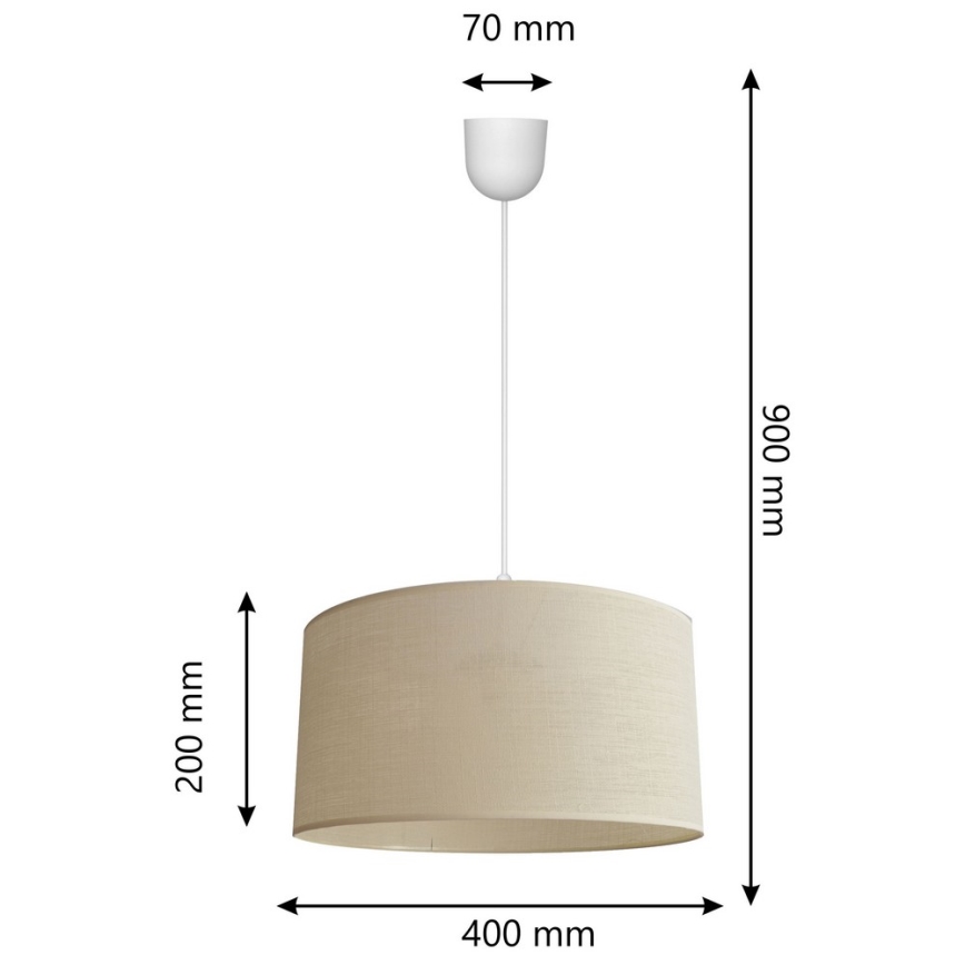 Luster na sajli ALBA 1xE27/15W/230V pr. 40 cm bež