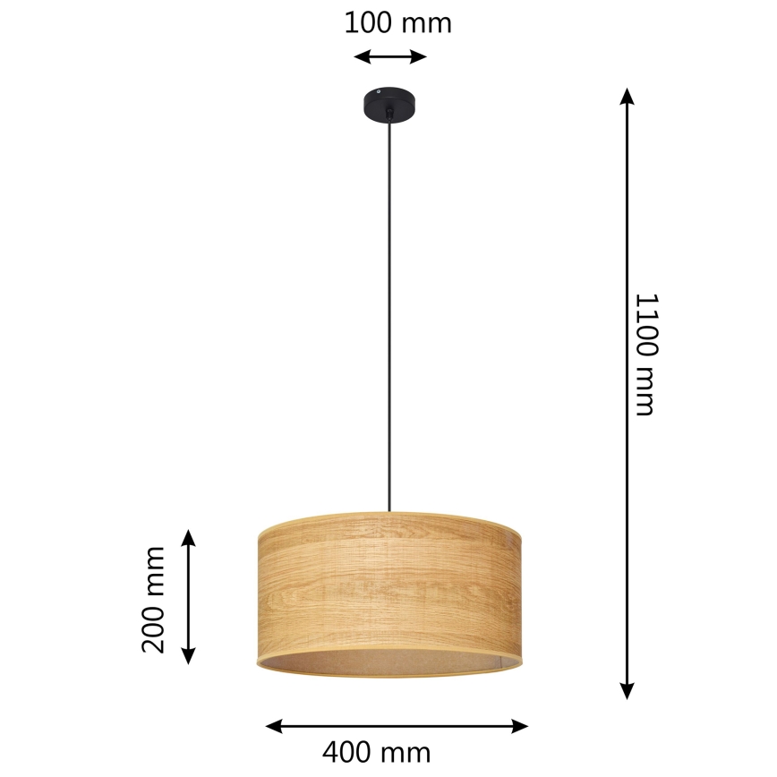 Luster na sajli ALBA 1xE27/15W/230V pr. 40 cm braon/crno