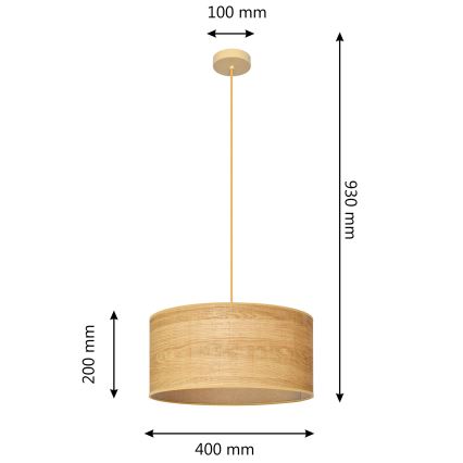 Luster na sajli ALBA 1xE27/15W/230V pr. 40 cm braon