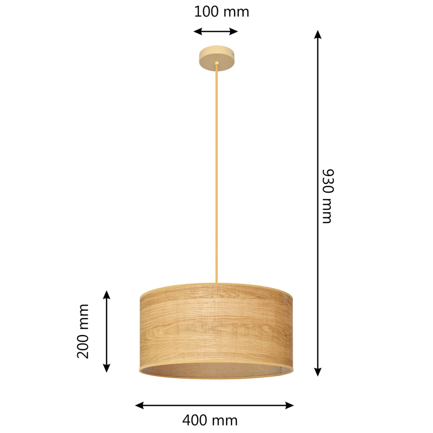Luster na sajli ALBA 1xE27/15W/230V pr. 40 cm braon