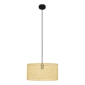 Luster na sajli ALBA 1xE27/15W/230V pr. 40 cm ratan/crno