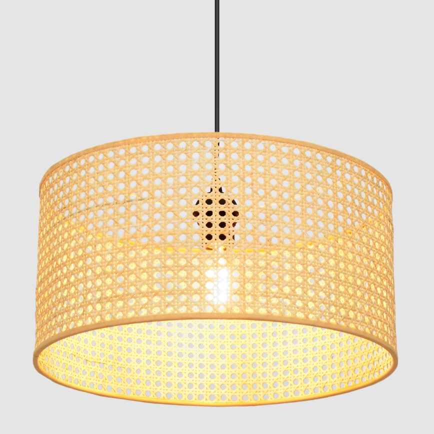 Luster na sajli ALBA 1xE27/15W/230V pr. 40 cm ratan/crno