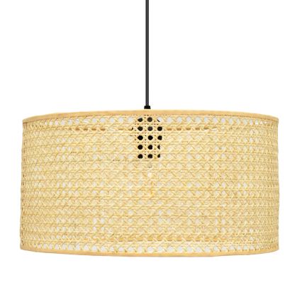 Luster na sajli ALBA 1xE27/15W/230V pr. 40 cm ratan/crno