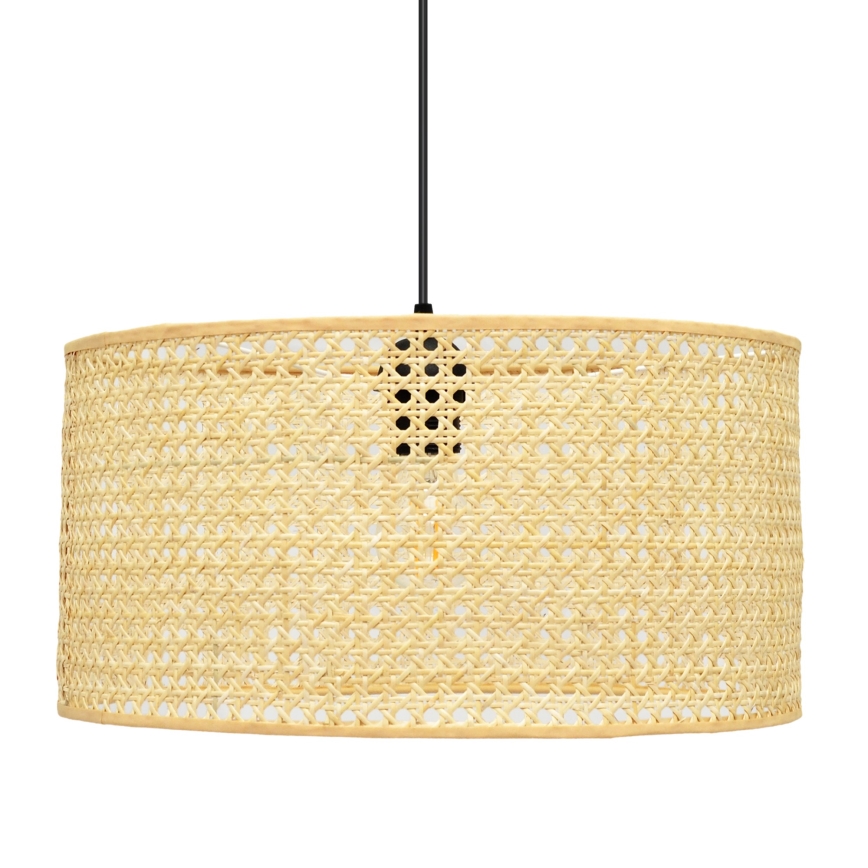 Luster na sajli ALBA 1xE27/15W/230V pr. 40 cm ratan/crno