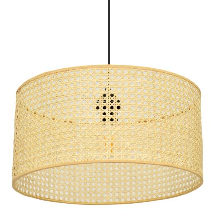 Luster na sajli ALBA 1xE27/15W/230V pr. 40 cm ratan/crno