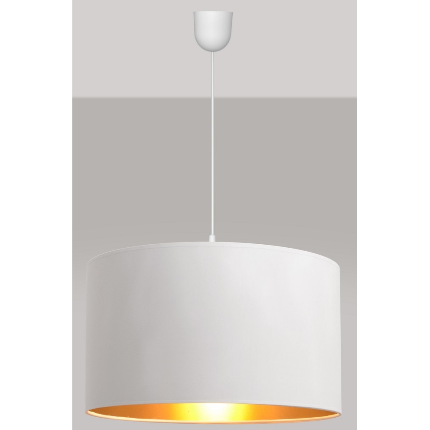 Luster na sajli ALBA 1xE27/15W/230V pr. 45 cm bela/zlatna