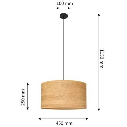 Luster na sajli ALBA 1xE27/15W/230V pr. 45 cm braon/crno