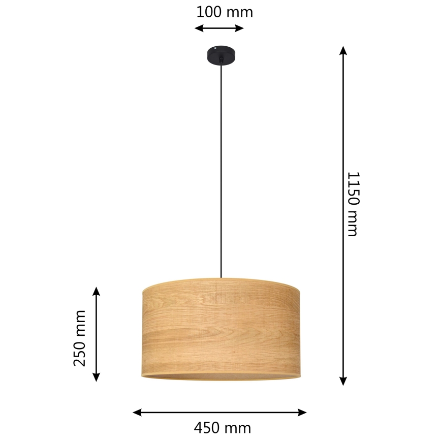Luster na sajli ALBA 1xE27/15W/230V pr. 45 cm braon/crno