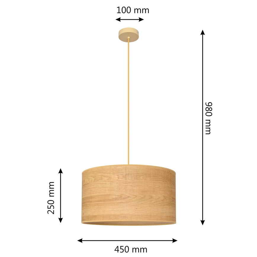 Luster na sajli ALBA 1xE27/15W/230V pr. 45 cm braon