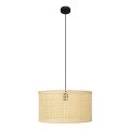 Luster na sajli ALBA 1xE27/15W/230V pr. 45 cm ratan/crno