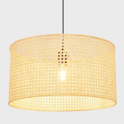 Luster na sajli ALBA 1xE27/15W/230V pr. 45 cm ratan/crno
