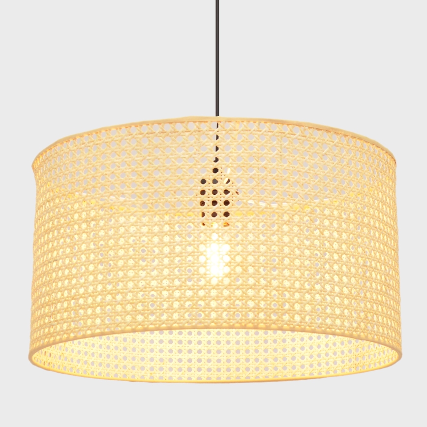 Luster na sajli ALBA 1xE27/15W/230V pr. 45 cm ratan/crno