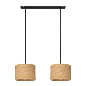 Luster na sajli ALBA 2xE27/15W/230V braon/crno