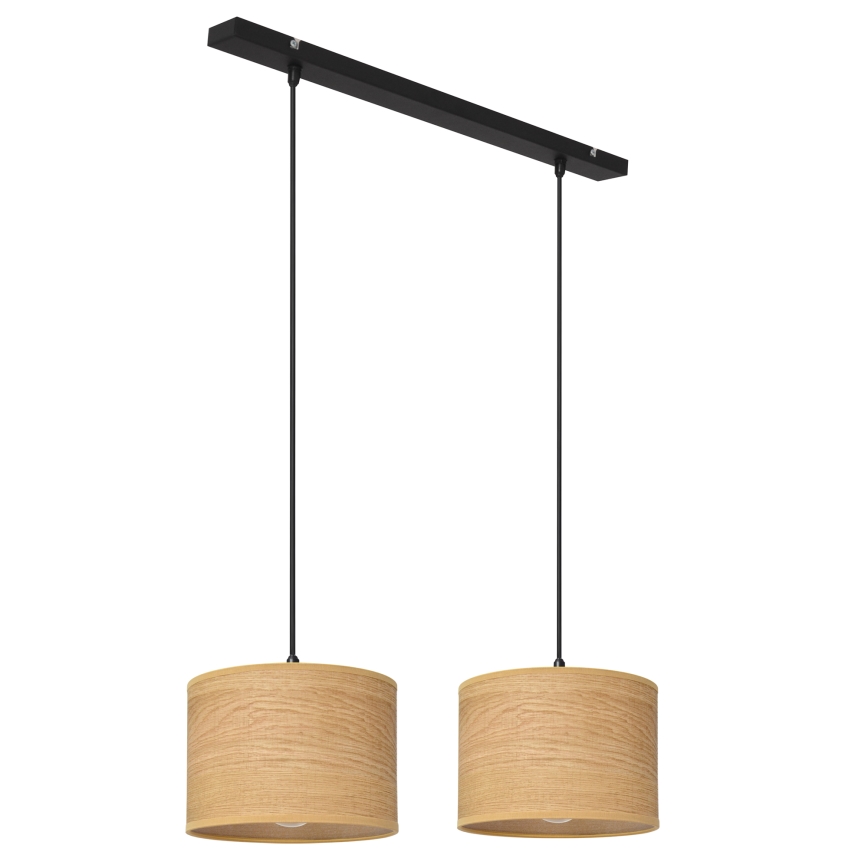 Luster na sajli ALBA 2xE27/15W/230V braon/crno